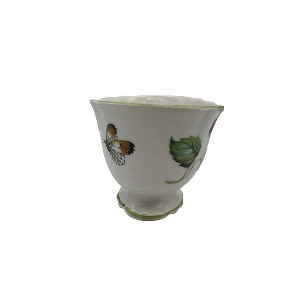 Old Foley James Kent Strawberry Mini Sugar Bowl Floral & Butterfly England - Picture 4 of 6